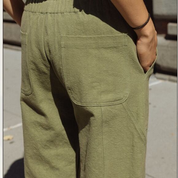 Tigre Et Tigre Green Sunny Canvas Cargo Utility Straight Leg High Rise Pant Sz S - Picture 10 of 12